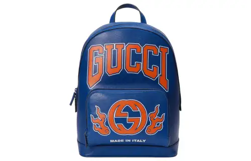 GUCCI Leather Backpack Men's Blue