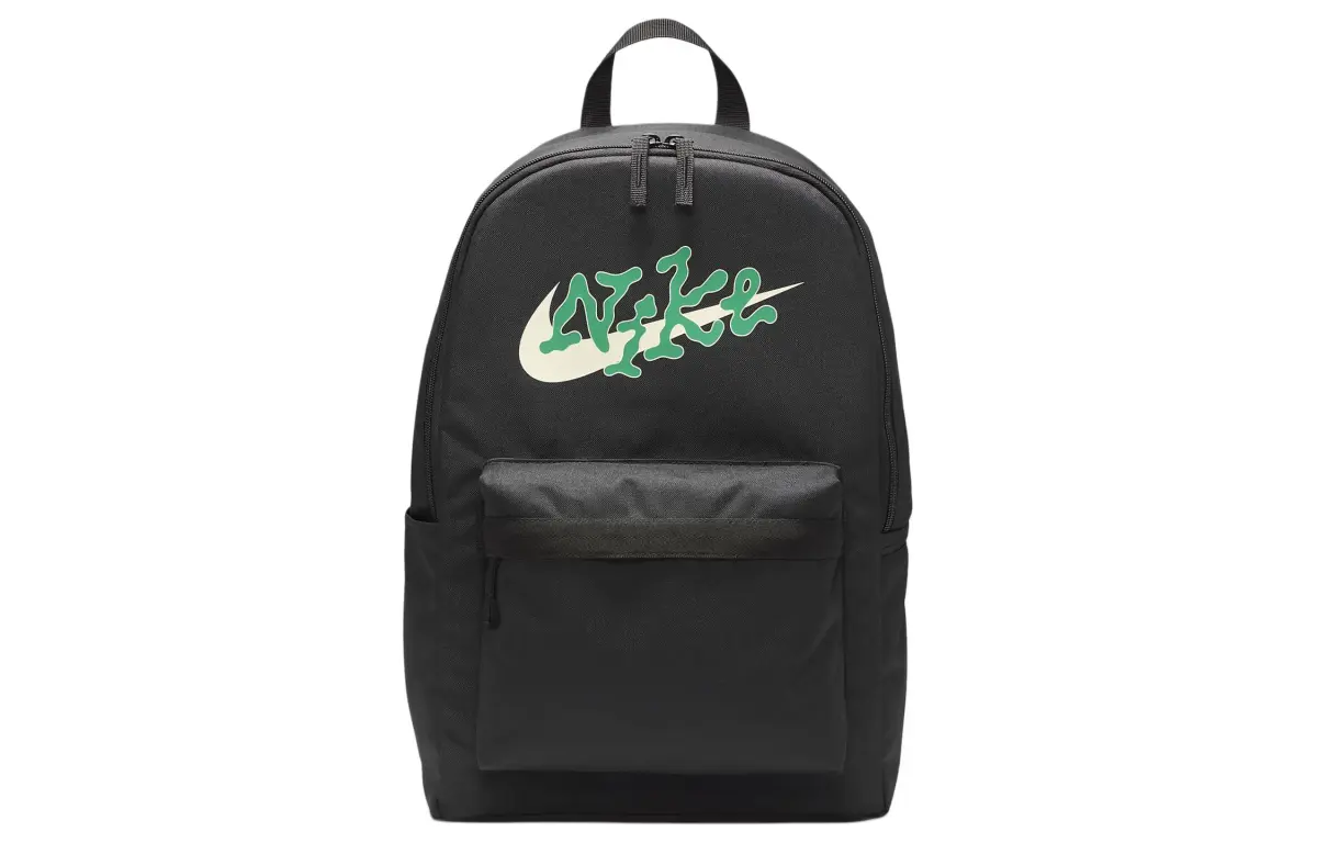 Nike Heritage Fabric Backpack Regular Unisex Black & Stadium Green
