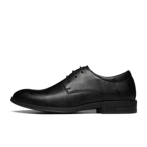 Warrior Classic Versatile Business Simple Formal Leather Shoes Men's Black