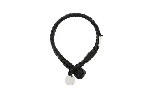 Bottega Veneta Leather Wristband, Hand Jewelry Men's Black