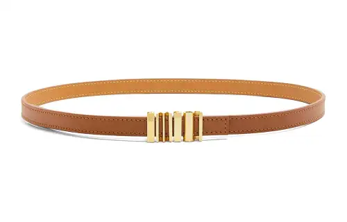 LOEWE Cow Leather Belts Women's Brown Width 1.5CM
