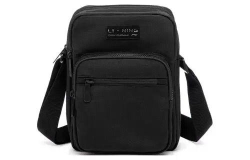 Li Ning Sports Life Collection Polyester Portable Crossbody Bag, Shoulder Bag Regular Unisex Black