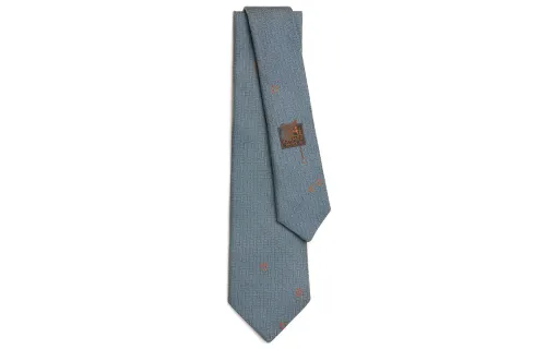 HERMES Pluie Equestre Ties Men's Blue Gray
