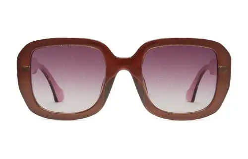 GUCCI Square Sunglasses Women's Brown
