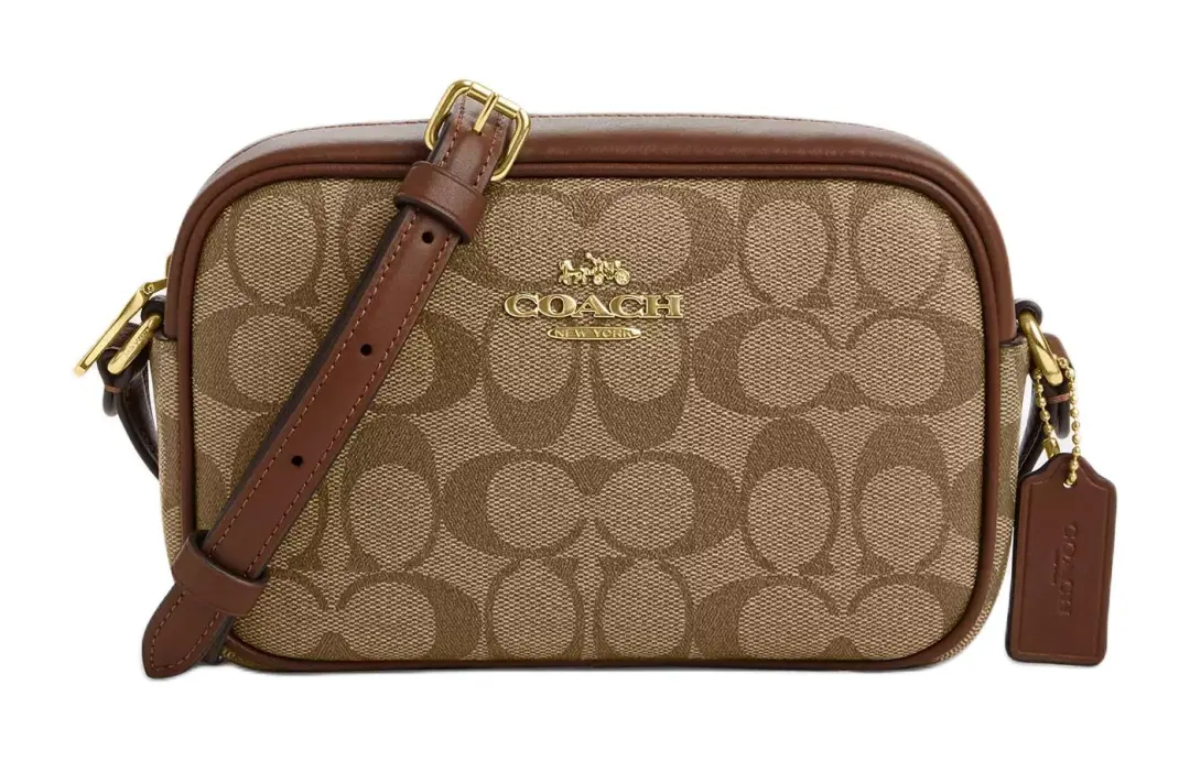 COACH Jamie Coated Canvas Shoulder Bag, Crossbody Bag Small Women's Khaki
