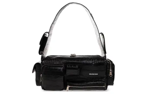 Balenciaga Superbusy Sheepskin Portable Crossbody Bag, Shoulder Bag Men's Black
