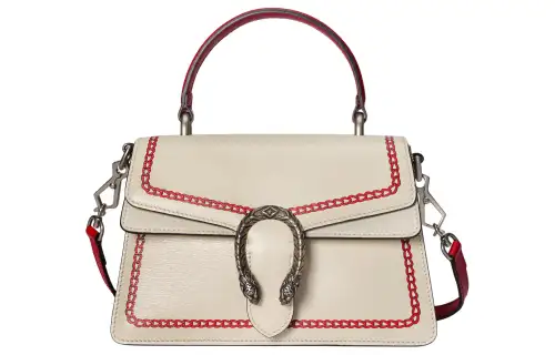GUCCI Dionysus Leather Shoulder Bag, Crossbody Bag, Handbag Small Women's Ivory White