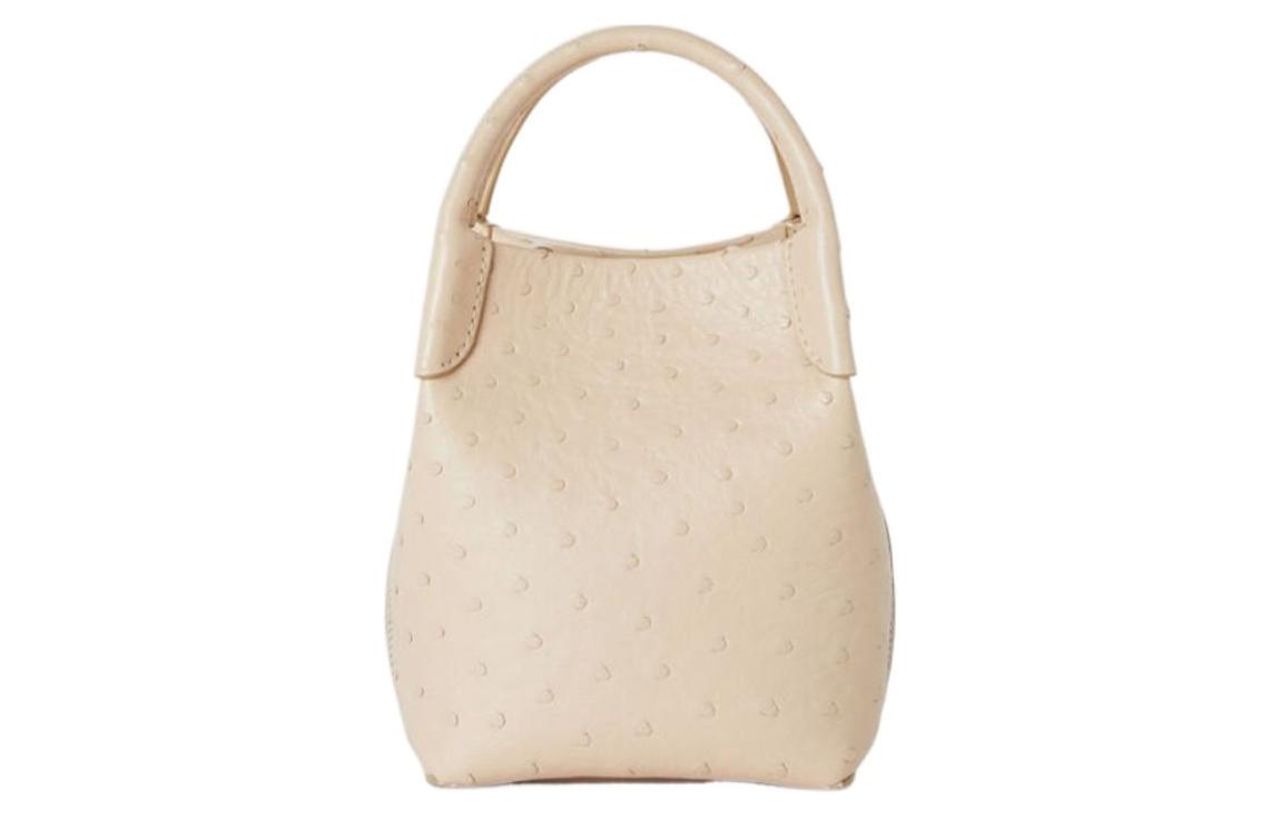 Loro Piana Ostrich Leather Handbag, Shoulder Bag Mini Women's Beige