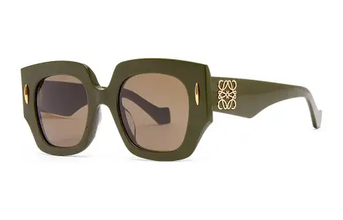 LOEWE Irregular Shape Sunglasses Women's Brown Green