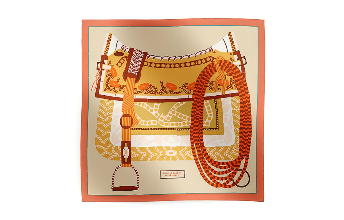 Женские шелковые платки Hermes в стиле Гаучо (разноцветные)