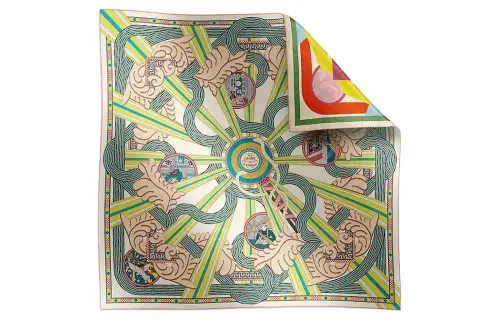 HERMES Silk Scarves Women's Green