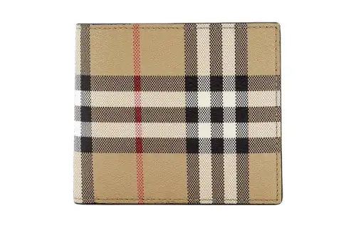Burberry Polyurethane With Polyester Wallet Men's Beige