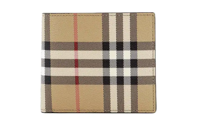 Burberry Polyurethane With Polyester Wallet Men's Beige