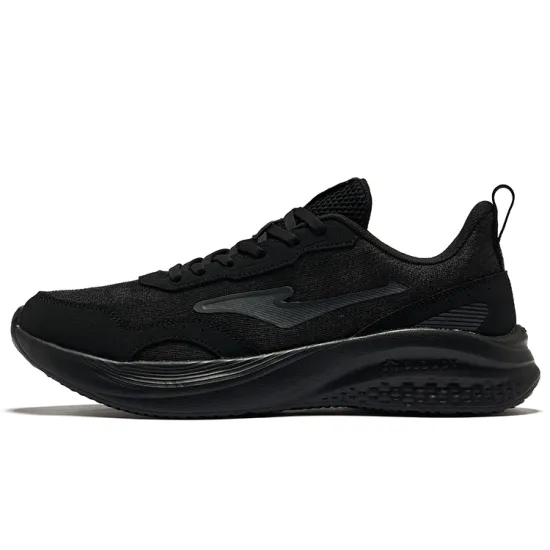 Erke Running Shoes Men Low-Top Jet Black Carbon Gray