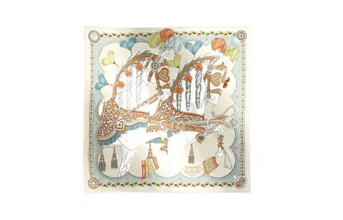 HERMES Sweet's Saddle Equipment Scarves Unisex Multicolor