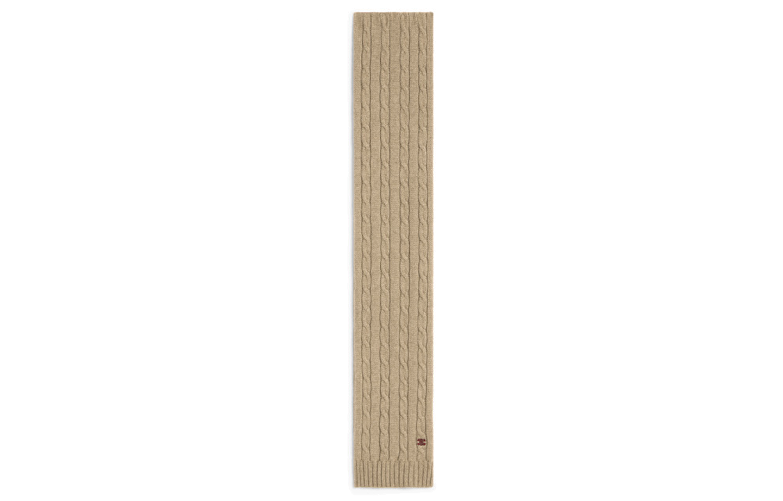 CELINE Cable-knit Triomphe Scarf In Cashmere