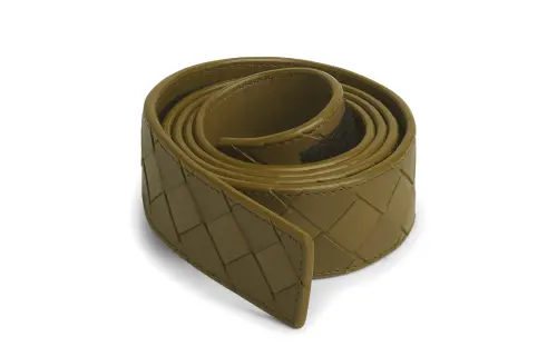 Bottega Veneta Solid Color Design Leather Belts Men's Green Width 3.5CM