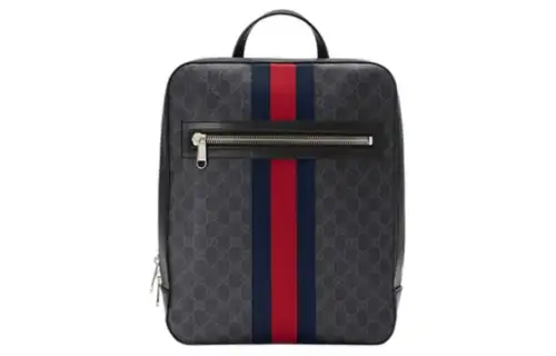 GUCCI GG Supreme Canvas Backpack Men's Blue & Red