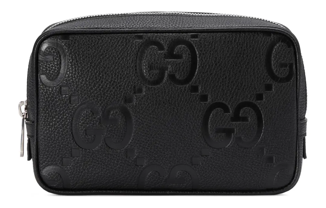 GUCCI Leather Toiletry Bag Men's Black