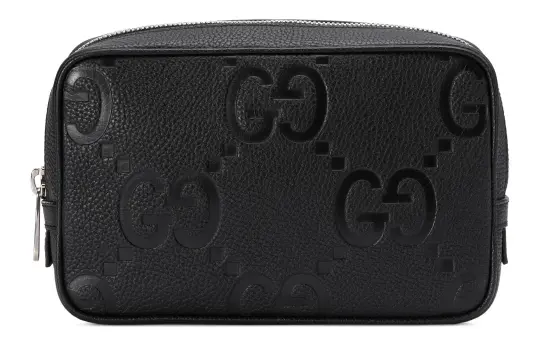 GUCCI Leather Toiletry Bag Men's Black