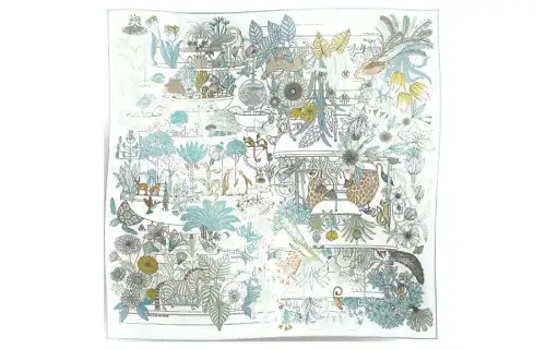 HERMES Silk Scarves Women's White