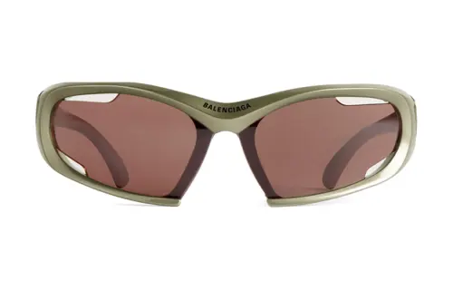 Balenciaga Nylon Irregular Shape Sunglasses Women's Green