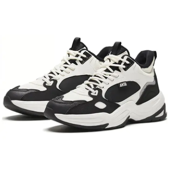 Anta Cushioning Wear Resistant Low Top Casual Shoes Women's Black White
