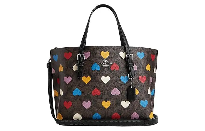 COACH Mollie Leather Tote Shopping Bag Handbags Medium Women's Coffee