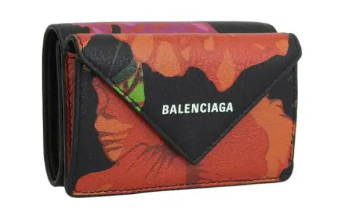 Balenciaga Leather Wallet Women's Black & Multicolor