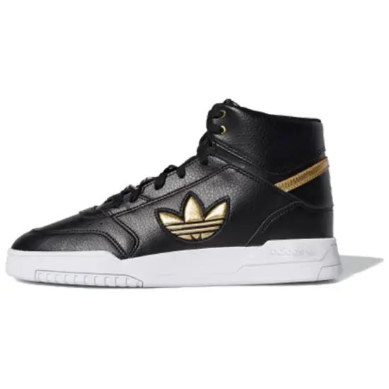 Adidas Originals Drop Step Skateboard Shoes Unisex High-top Black/Gold