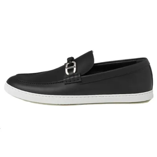 HERMES Chaine D'Ancre Loafers Men's Black