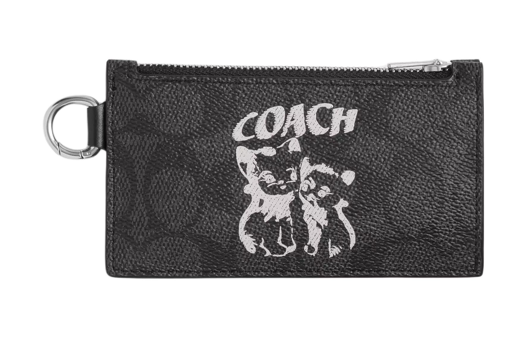 COACH LIL NAS Collaboration Coated Canvas With Calfskin Card Holder Regular Men's Black