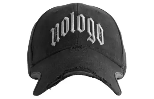 Balenciaga Solid Color Cotton, Leather Baseball Caps Women's Black