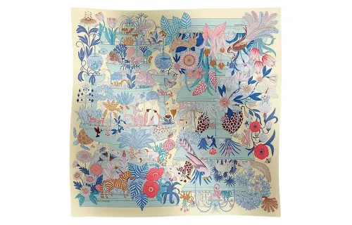HERMES Silk Scarves Women's Yellow