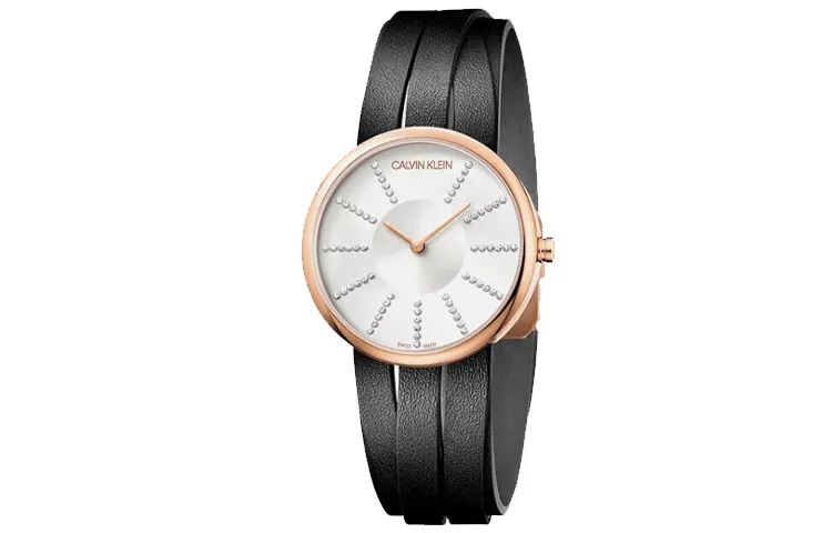 CALVIN KLEIN Romanian Shoes Collection Wrist Watches Quartz Movement Leather Strap 32mm Silver Dial Women's Watch