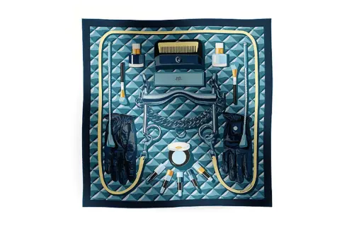 HERMES Silk Scarves Women's Blue