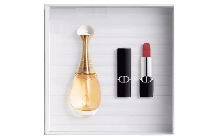 DIOR Dior Intense Blue Gold Lipstick True Muse Perfume Set Floral Fragrance EDP Peach Jasmine Tuberose Vanilla