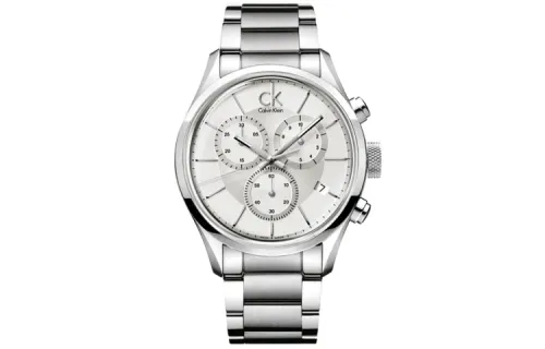 CK/Calvin Klein Wrist Watches Quartz Movement Stainless Steel Strap 42mm Silver Dial Men's Watches