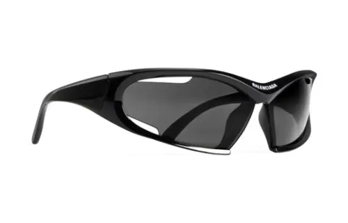 Balenciaga Letter Print Irregular Shape Sunglasses Women's Black