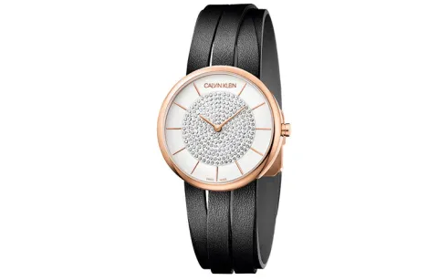 CALVIN KLEIN Romanian Shoes Collection Wrist Watches Quartz Movement Leather Strap 32mm Silver Dial Women's Watch