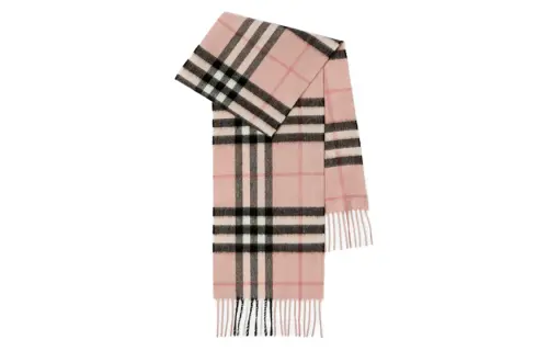 Burberry Checked Fringed Knit Scarf