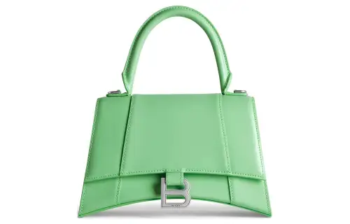 Balenciaga Hourglass Calfskin Shoulder Bag, Crossbody Bag, Handbag Small Women's Light Green