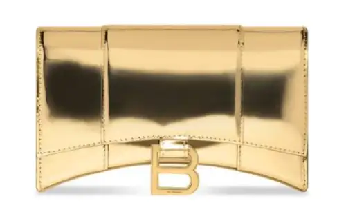 Balenciaga Calfskin Crossbody Bag, Wallet Women's Gold