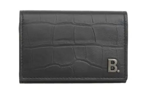 Balenciaga Leather Wallet Women's Black