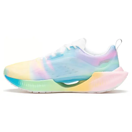 LiNing Super Light 19 Cushioned Anti Slip Wear Resistant Breathable Lightweight Low Top Running Shoes Women's Pink Blue