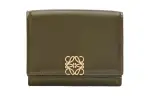 LOEWE Bright Nappa Calfskin Wallet Women's Dark Khaki Green