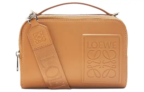 LOEWE Satin Cow Leather Camera Bag, Handbag, Shoulder Bag, Crossbody Bag Mini Men's Warm Sand Yellow