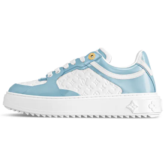 LOUIS VUITTON Time Out Skateboard Shoes Women's Low-Top White Blue
