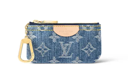 LOUIS VUITTON Key Pouch Monogram Denim Blue