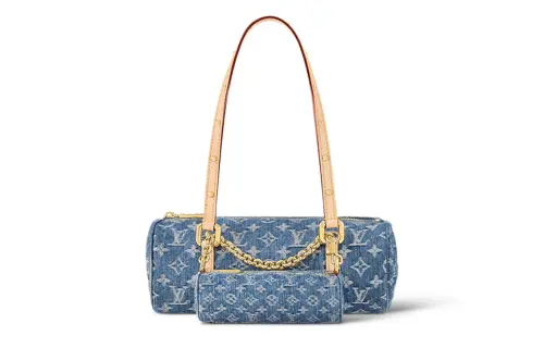 LOUIS VUITTON Papillon Bag Monogram Denim Blue